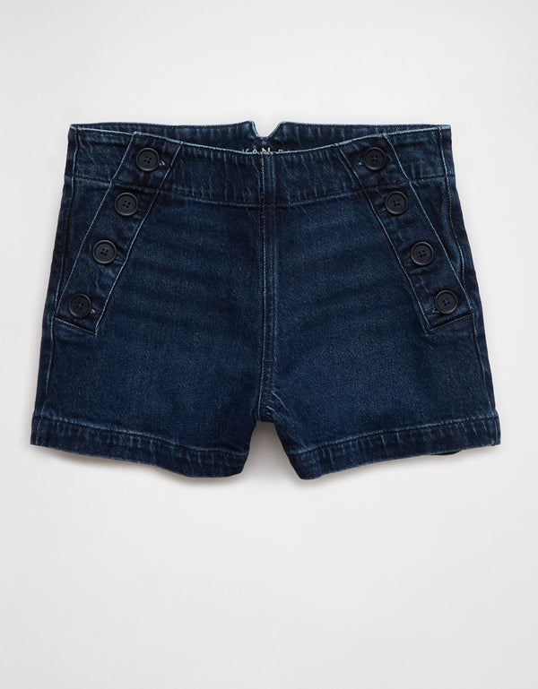 Short de mamá de mezclilla elástica Ae - Azul