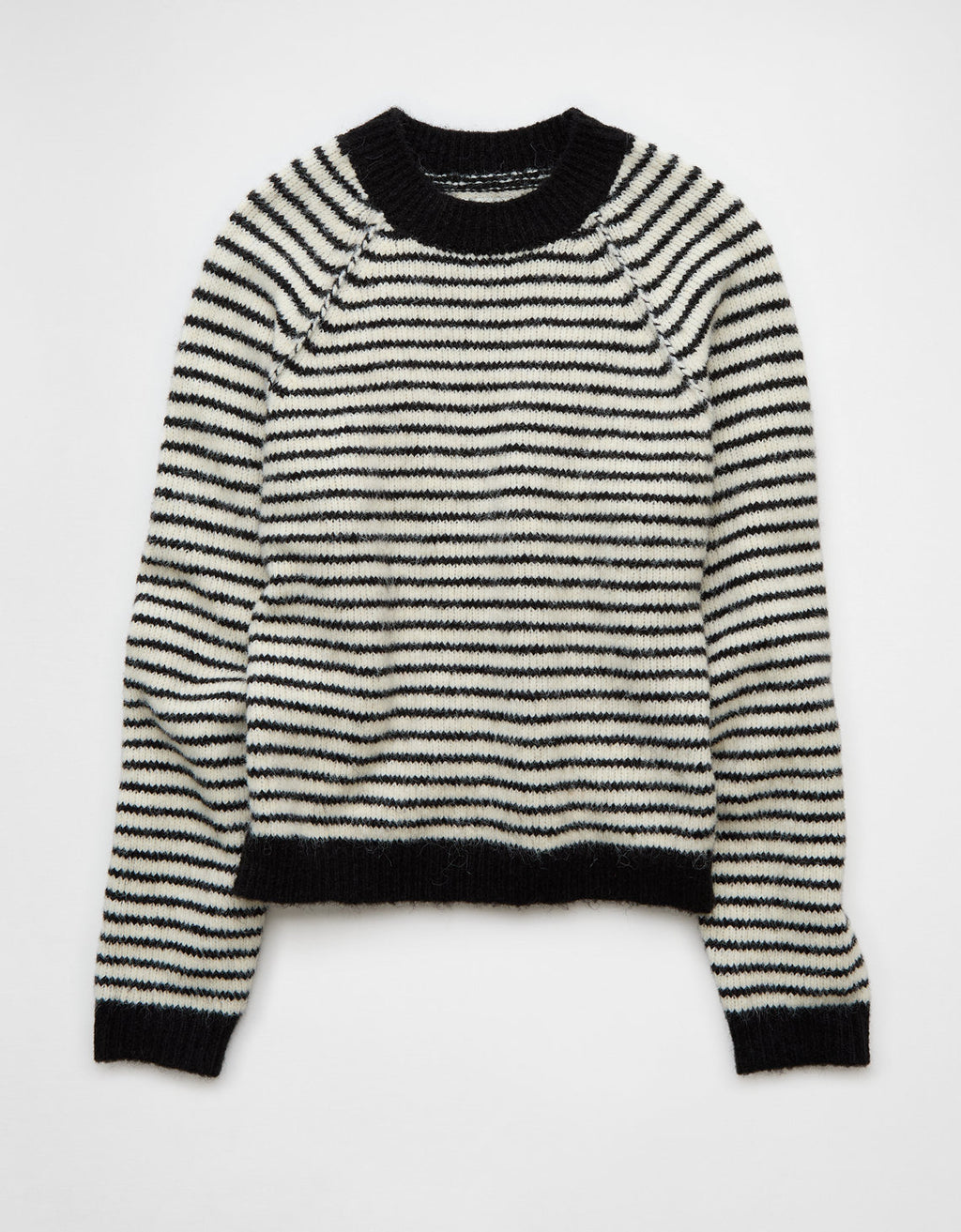 Suéter cuello redondo Manga Larga de rayas Mujer AE - Negro 0341_1324_001_f