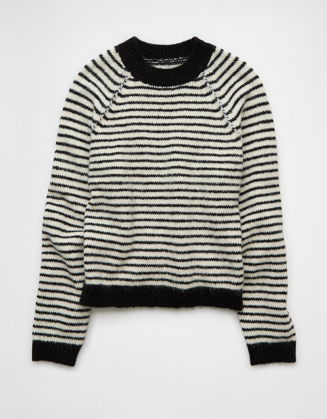 Suéter cuello redondo Manga Larga de rayas Mujer AE - Negro 0341_1324_001_f