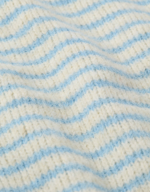 Suéter cuello redondo Manga Larga de rayas Mujer AE - Azul