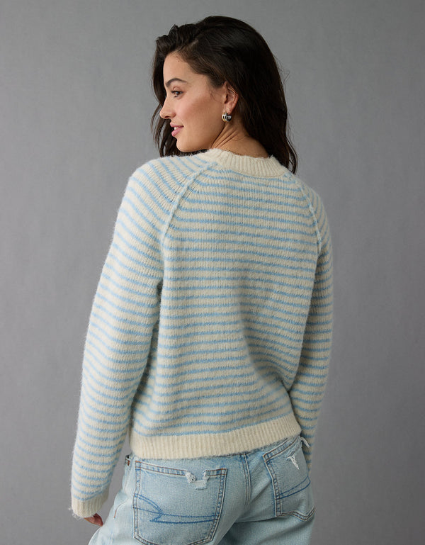 Suéter cuello redondo Manga Larga de rayas Mujer AE - Azul