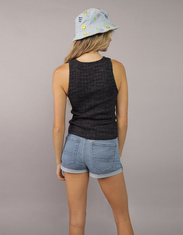 Tank top tejida de mujer AE - Negro