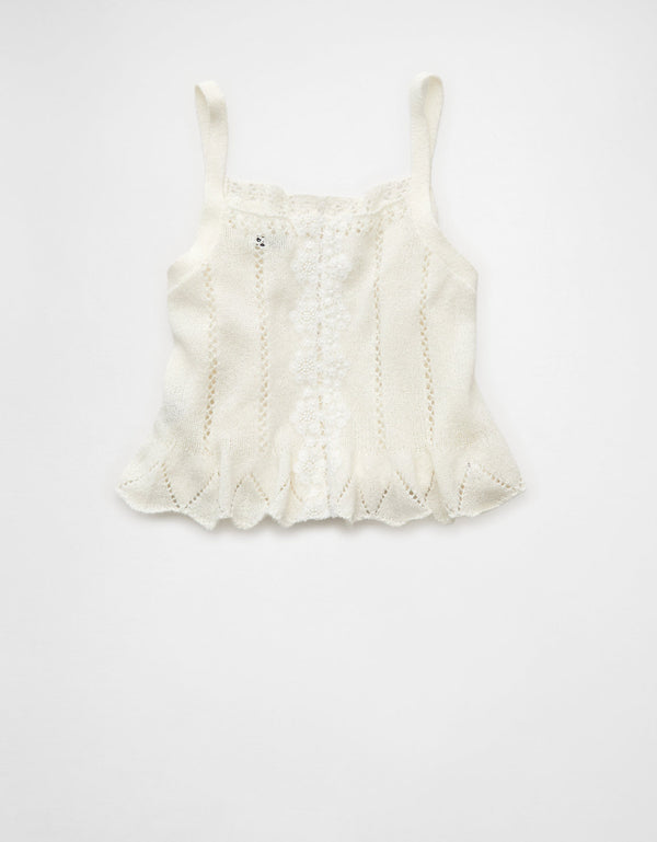 Tank Top con Encaje Ae - Blanco