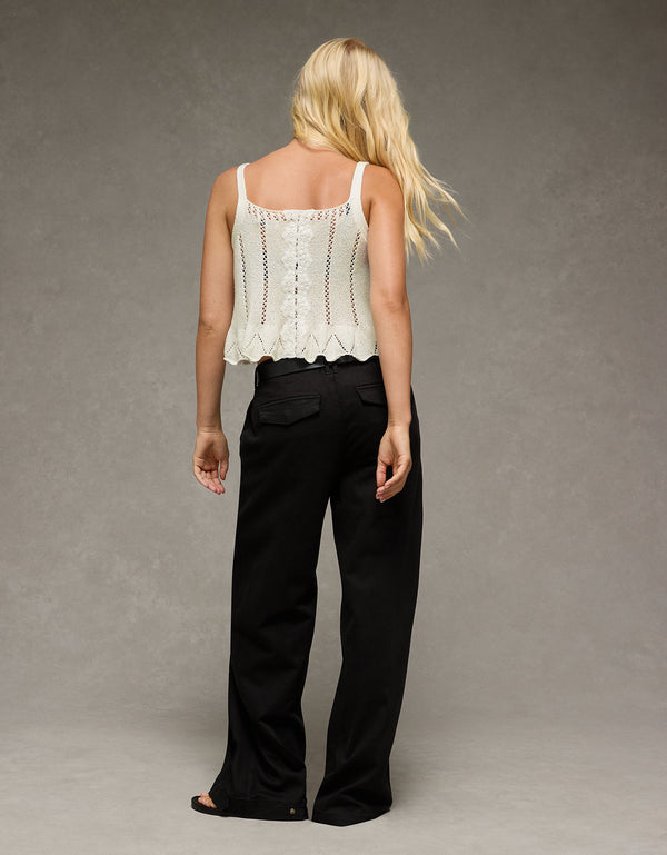 Tank Top con Encaje Ae - Blanco