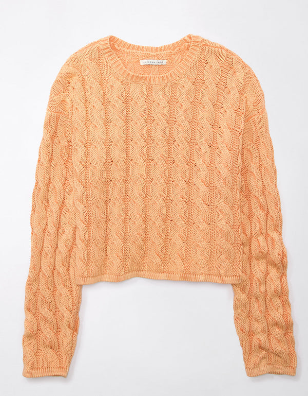Suéter ae Cuello en V - Naranja