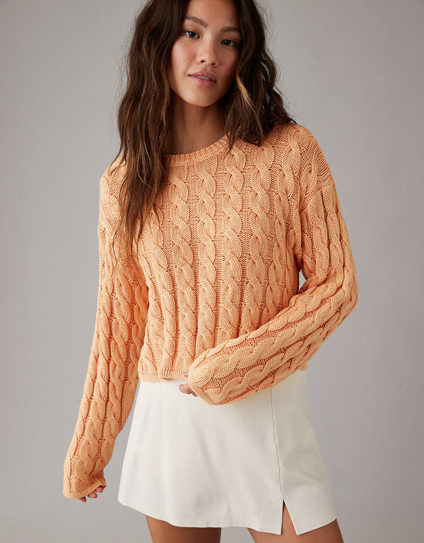 Suéter ae Cuello en V - Naranja