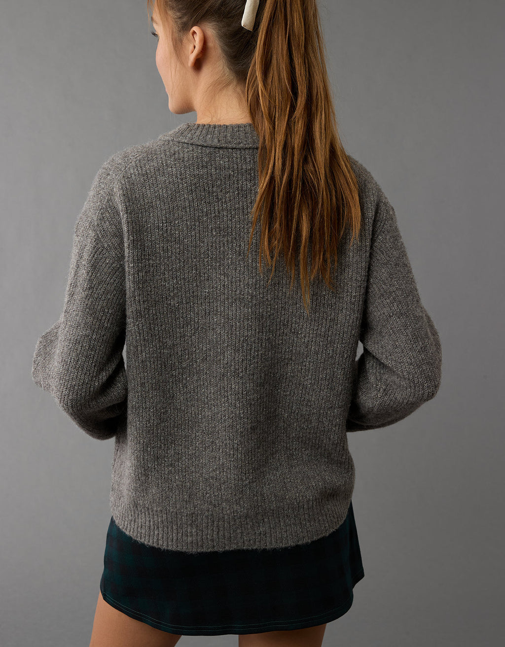 Suéter cuello redondo Manga Larga Mujer AE - Gris 0348_1370_020_ob