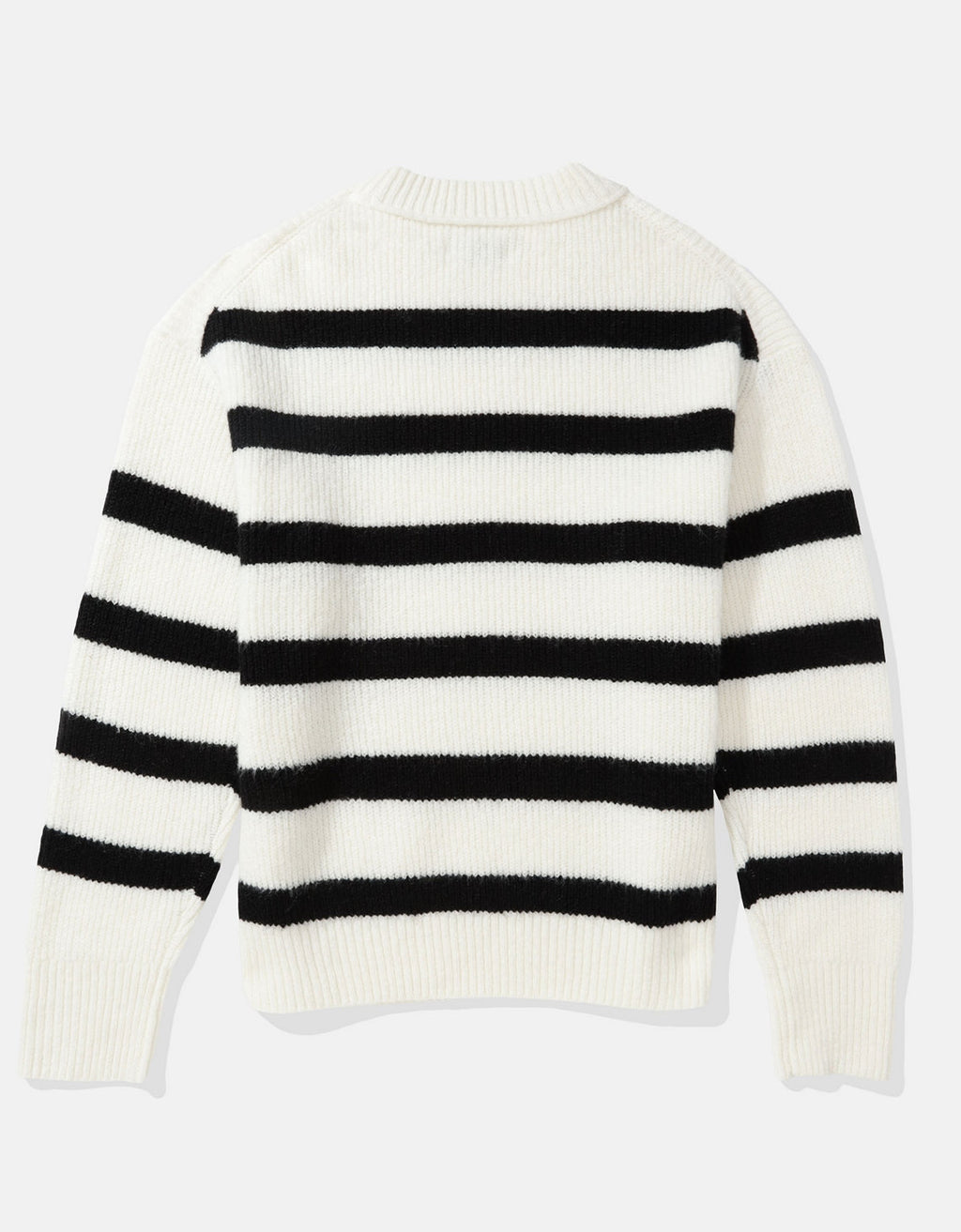 Suéter cuello redondo Manga Larga de rayas Mujer AE - Negro 0348_1371_001_b