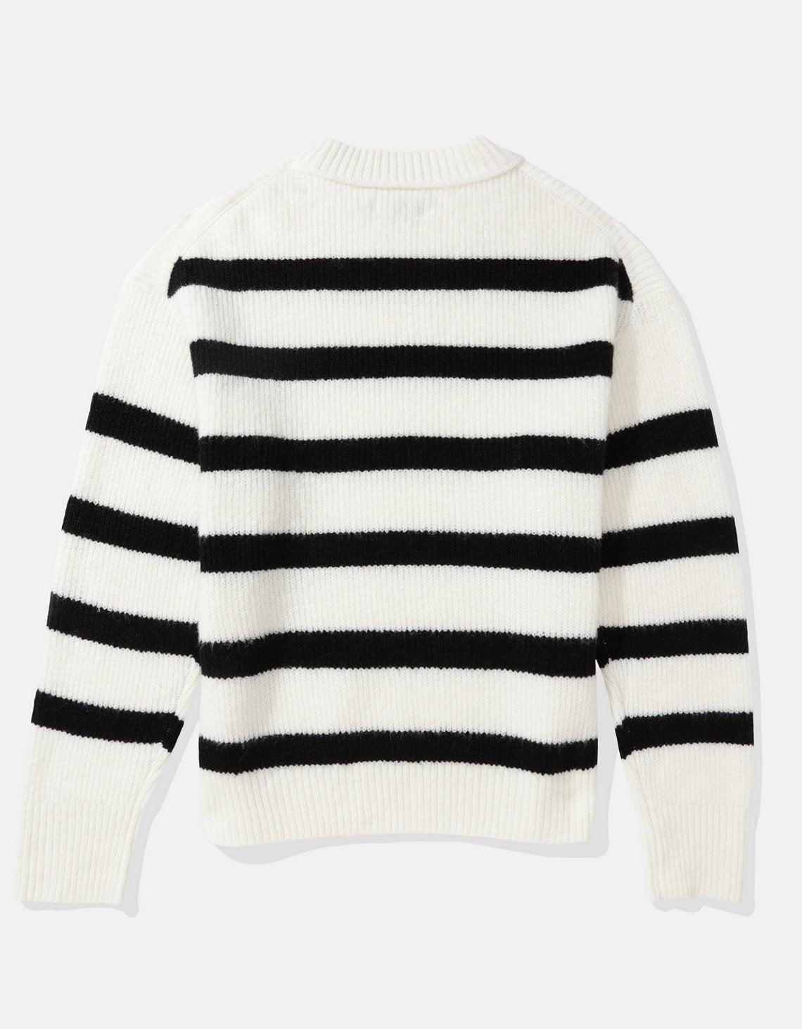Suéter cuello redondo Manga Larga de rayas Mujer AE - Negro 0348_1371_001_b