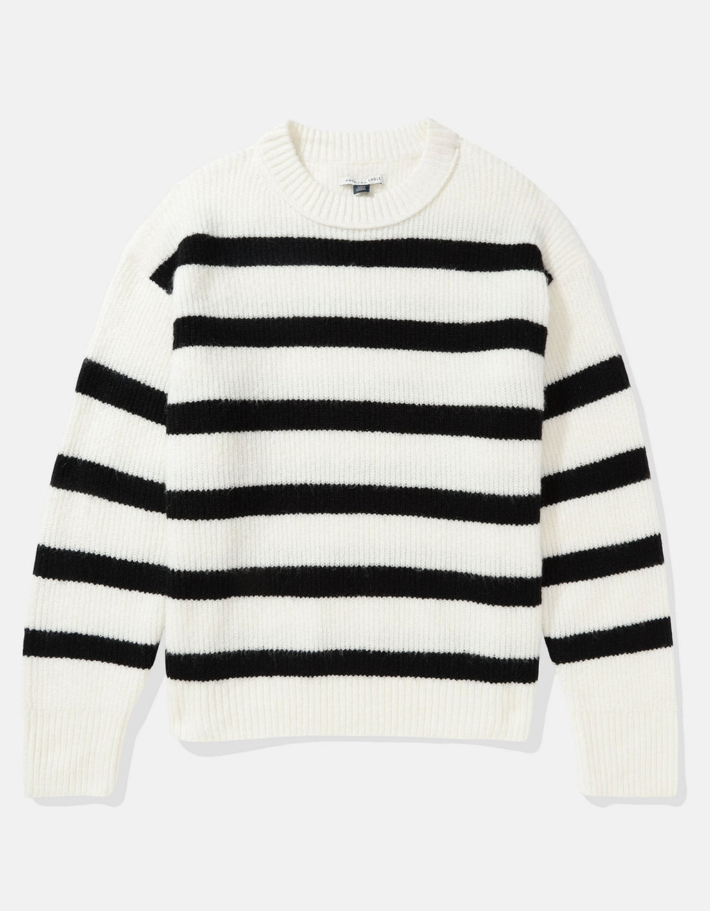 Suéter cuello redondo Manga Larga de rayas Mujer AE - Negro 0348_1371_001_f