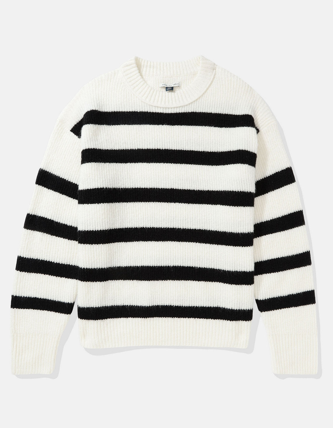 Suéter cuello redondo Manga Larga de rayas Mujer AE - Negro 0348_1371_001_f