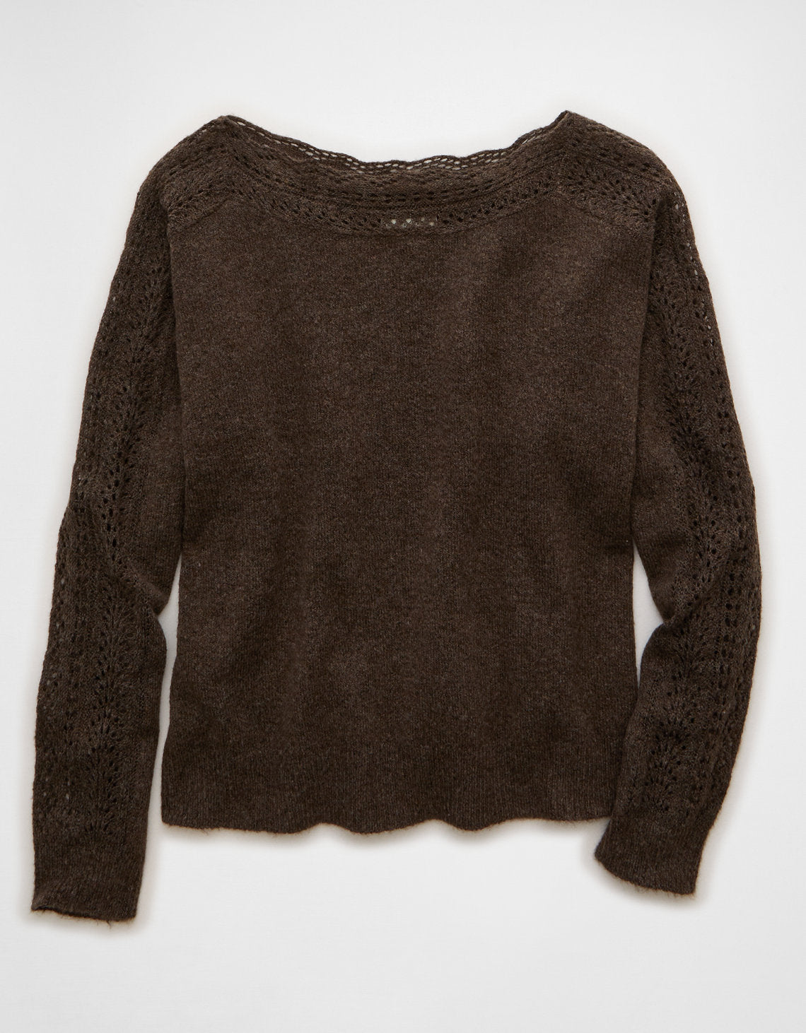 Suéter con Encaje cuello redondo Whoa Ae - Café_4b3621 0348_1631_285_f