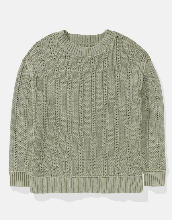 Suéter Oversized de Cuello Redondo Ae - Verde