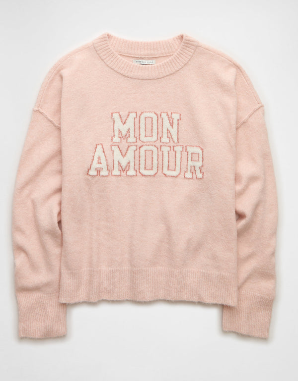 Suéter Soft con Gráfico Ae - Rosa
