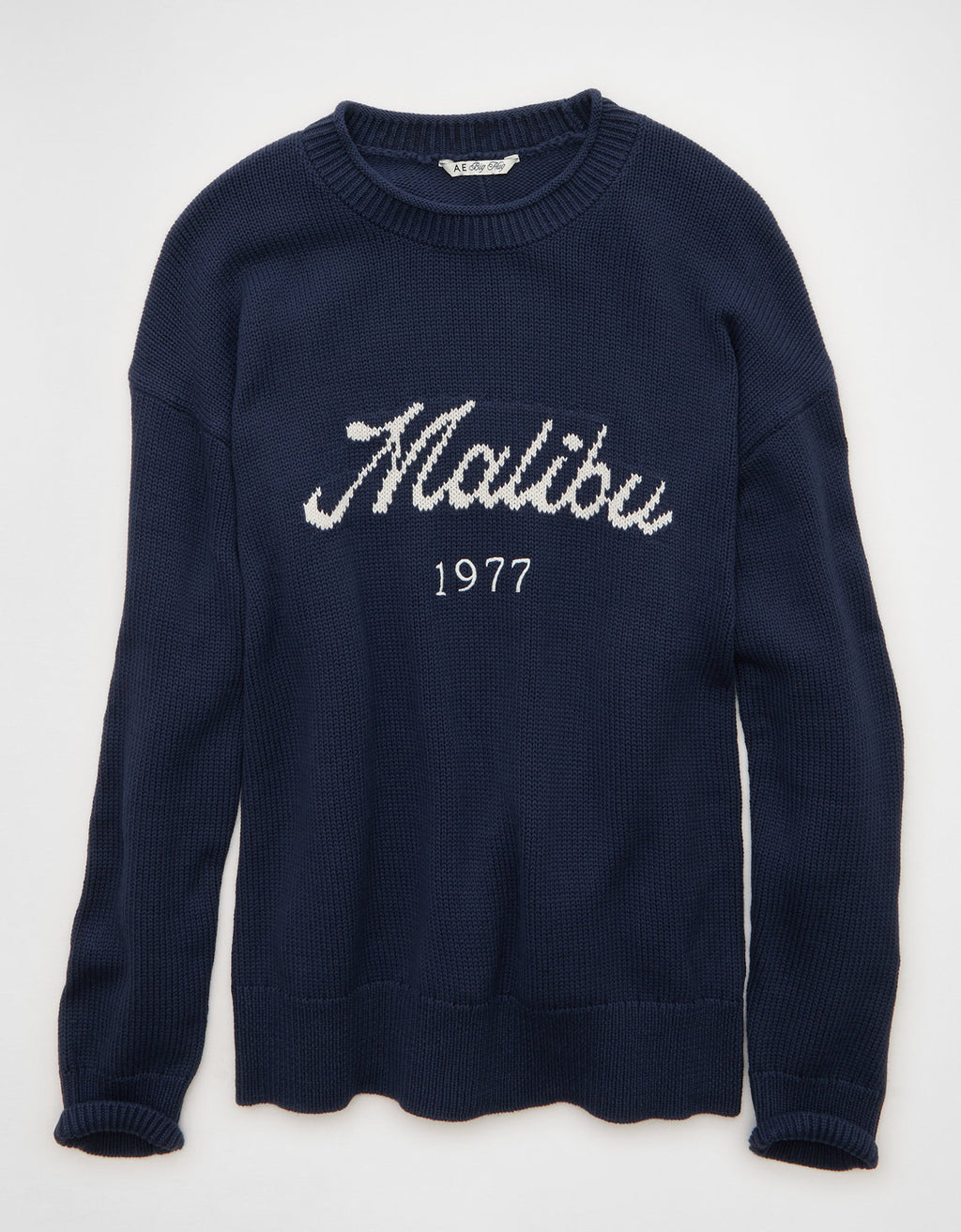 Suéter tejido oversized con gráfico Ae - Azul 0348_1809_483_f