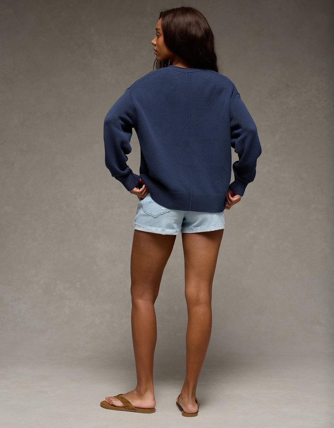 Suéter tejido oversized con gráfico Ae - Azul 0348_1809_483_ob