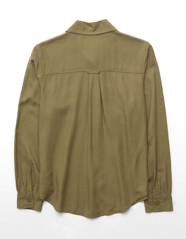 Camisa de manga larga con botones AE Bestie - Dorado