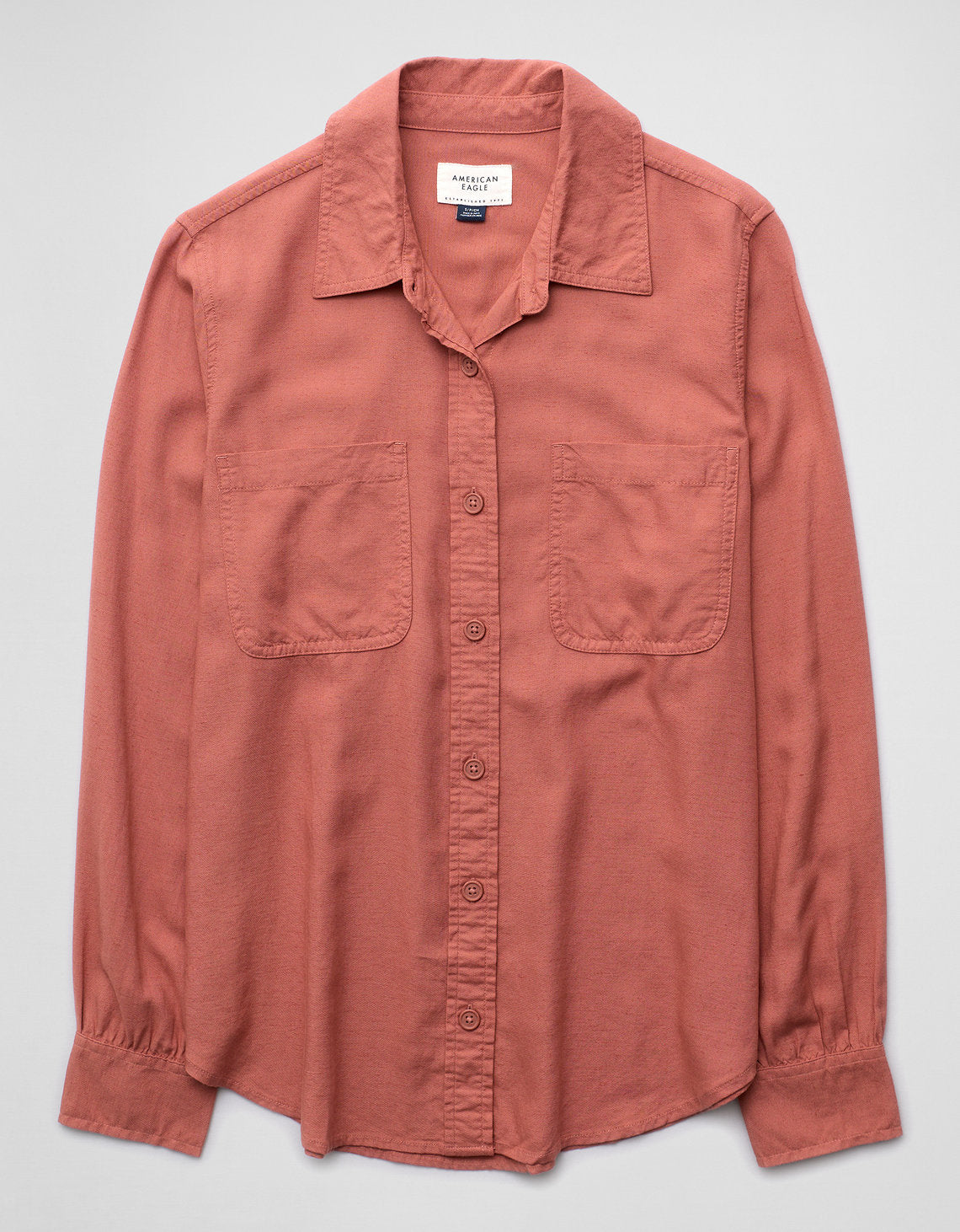 Camisa de manga larga con botones AE Bestie - Rosa 0350_6681_602_f
