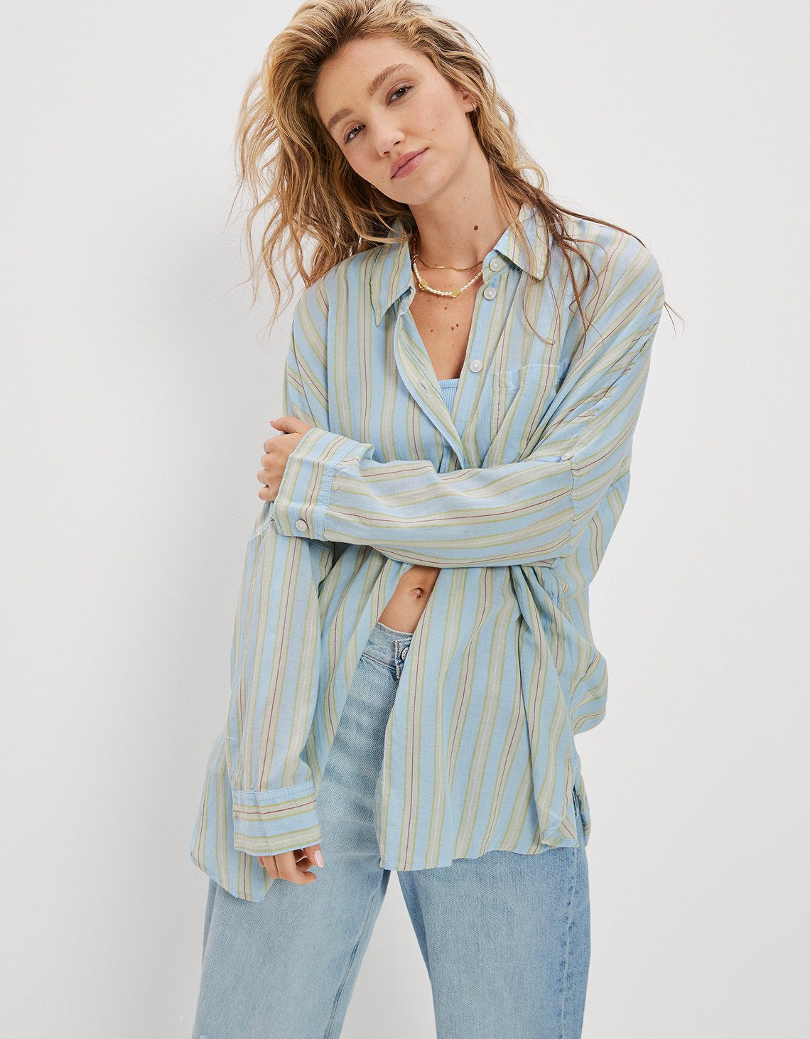 Camisa Ae Oversized - Azul 0355_4995_401_of