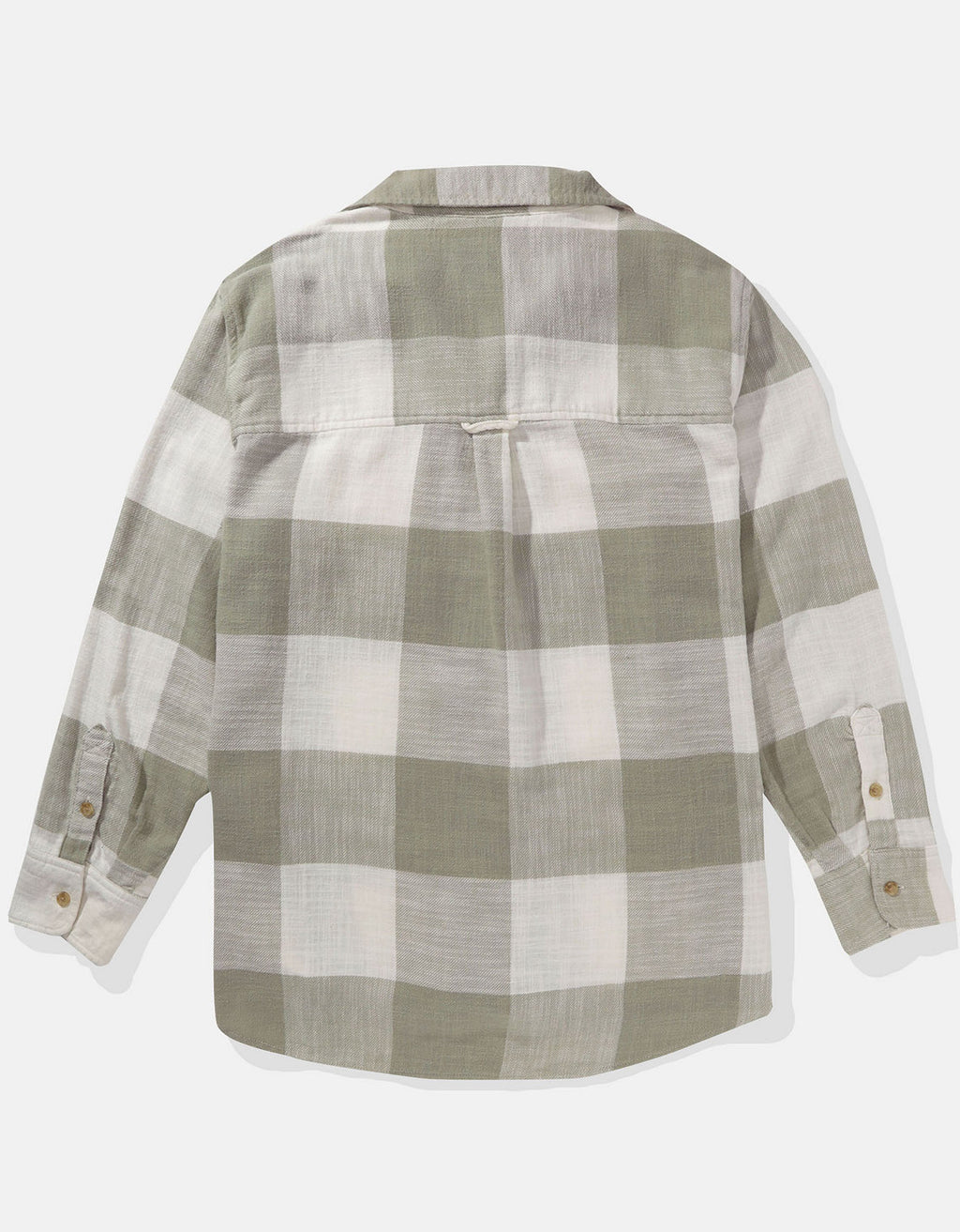 Camisa AE manga larga oversized de cuadros con botones - Verde 0355_5333_300_b