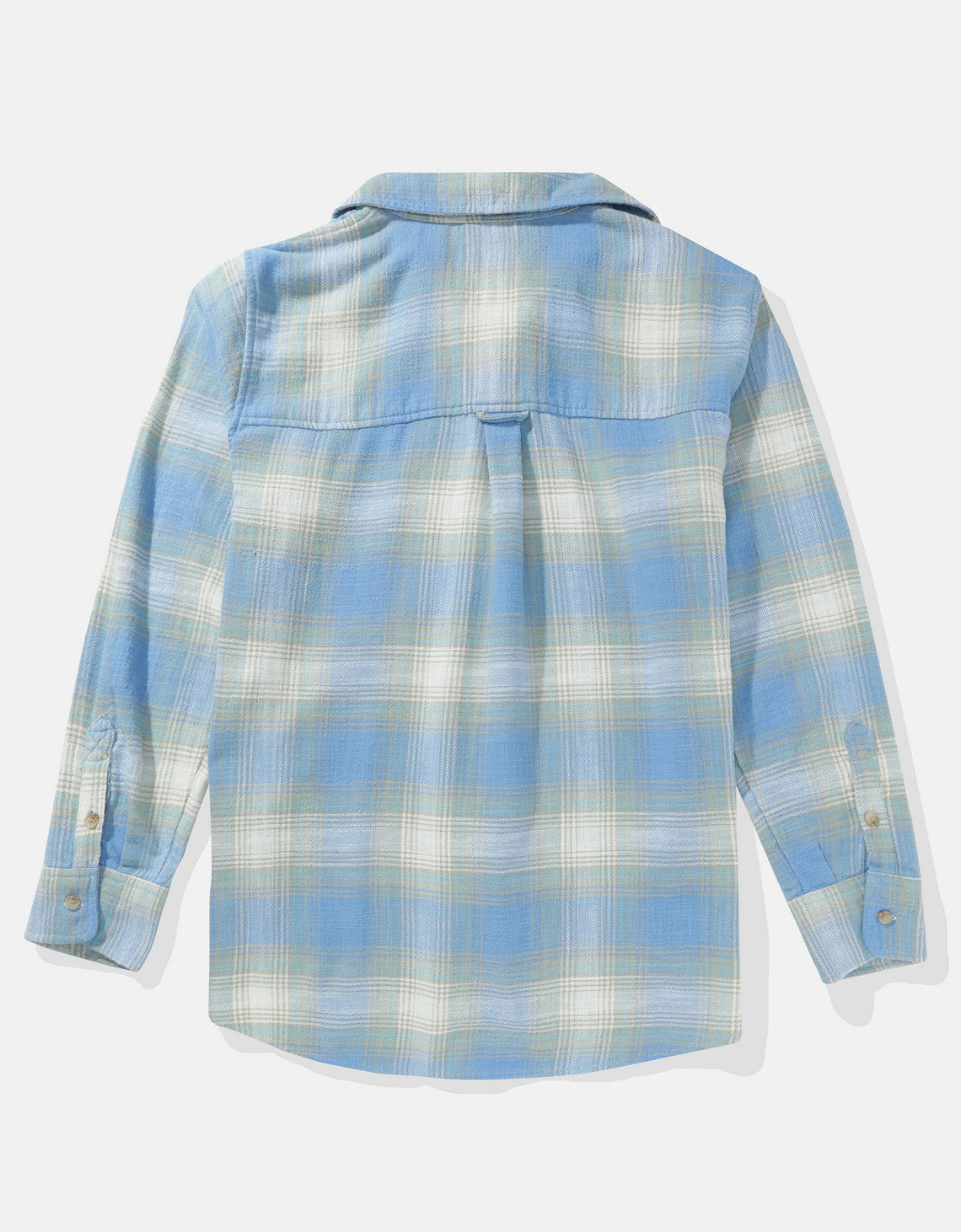 Camisa AE manga larga oversized de cuadros con botones - Azul 0355_5333_400_b