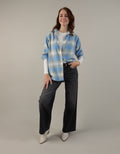 Camisa AE manga larga oversized de cuadros con botones - Azul 0355_5333_400_of