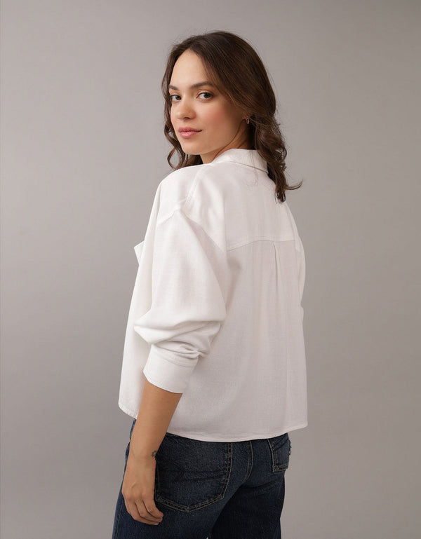 Camisa manga larga Ae con botones - Blanco