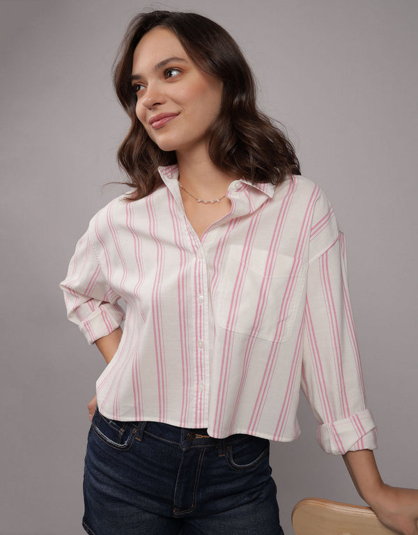 Camisa manga larga Ae con botones - Rosa