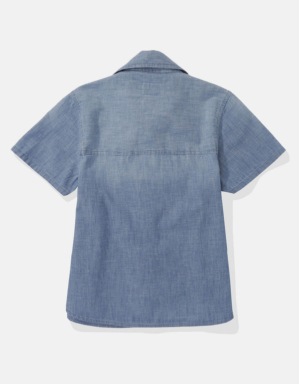 Camisa Denim manga corta Ae con botones - Generico