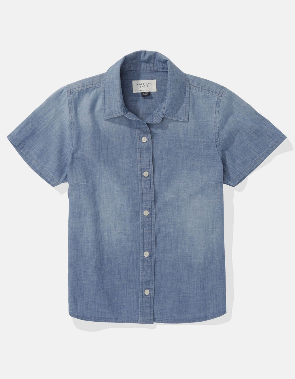 Camisa Denim manga corta Ae con botones - Generico 0355_5711_936_f