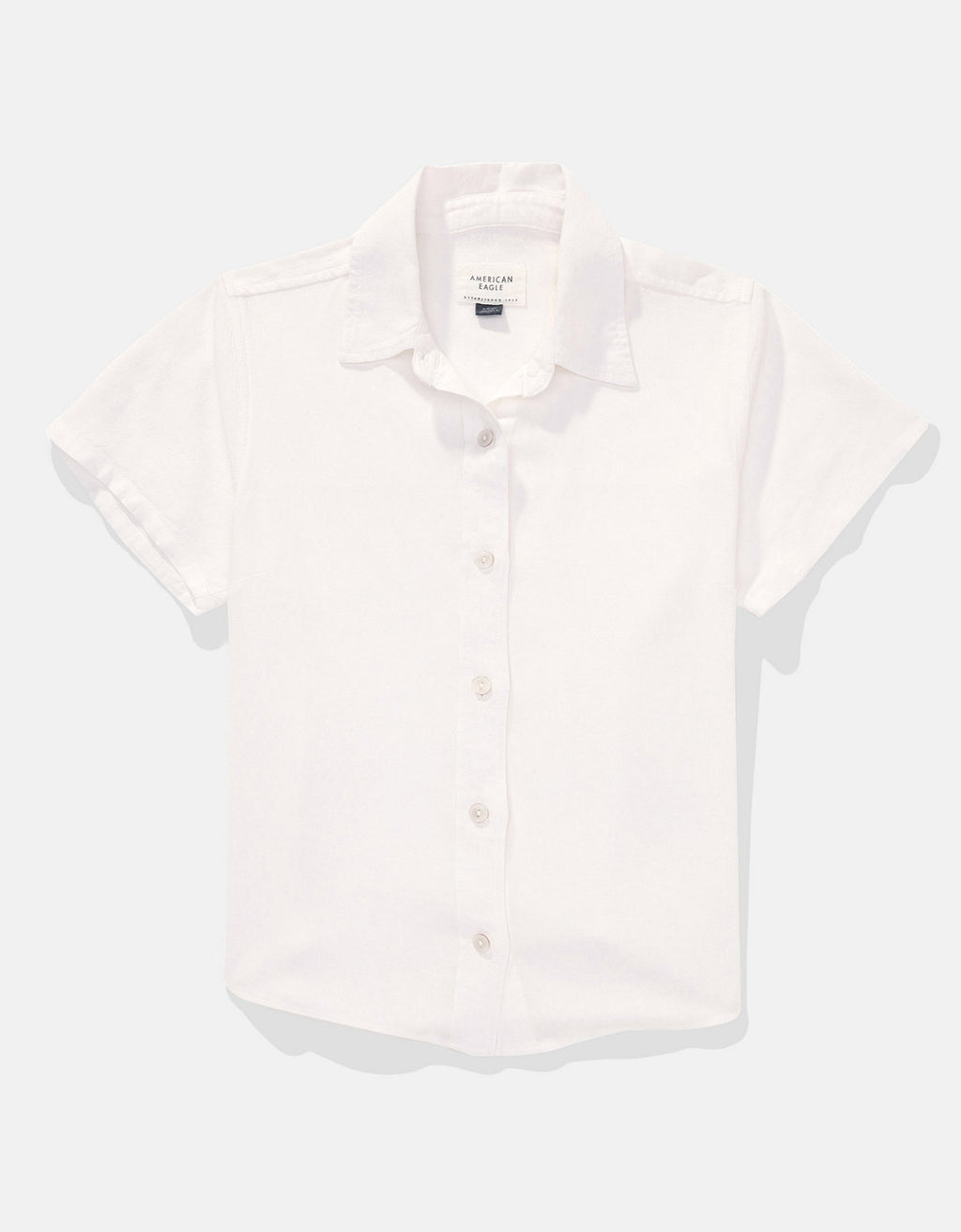 Camisa Manga Corta con botones Mujer Aerie - Blanco 0355_5712_100_f