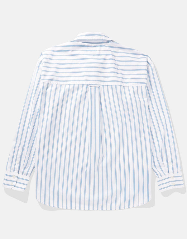 Camisa AE manga larga con bolsillo para mujer - Azul