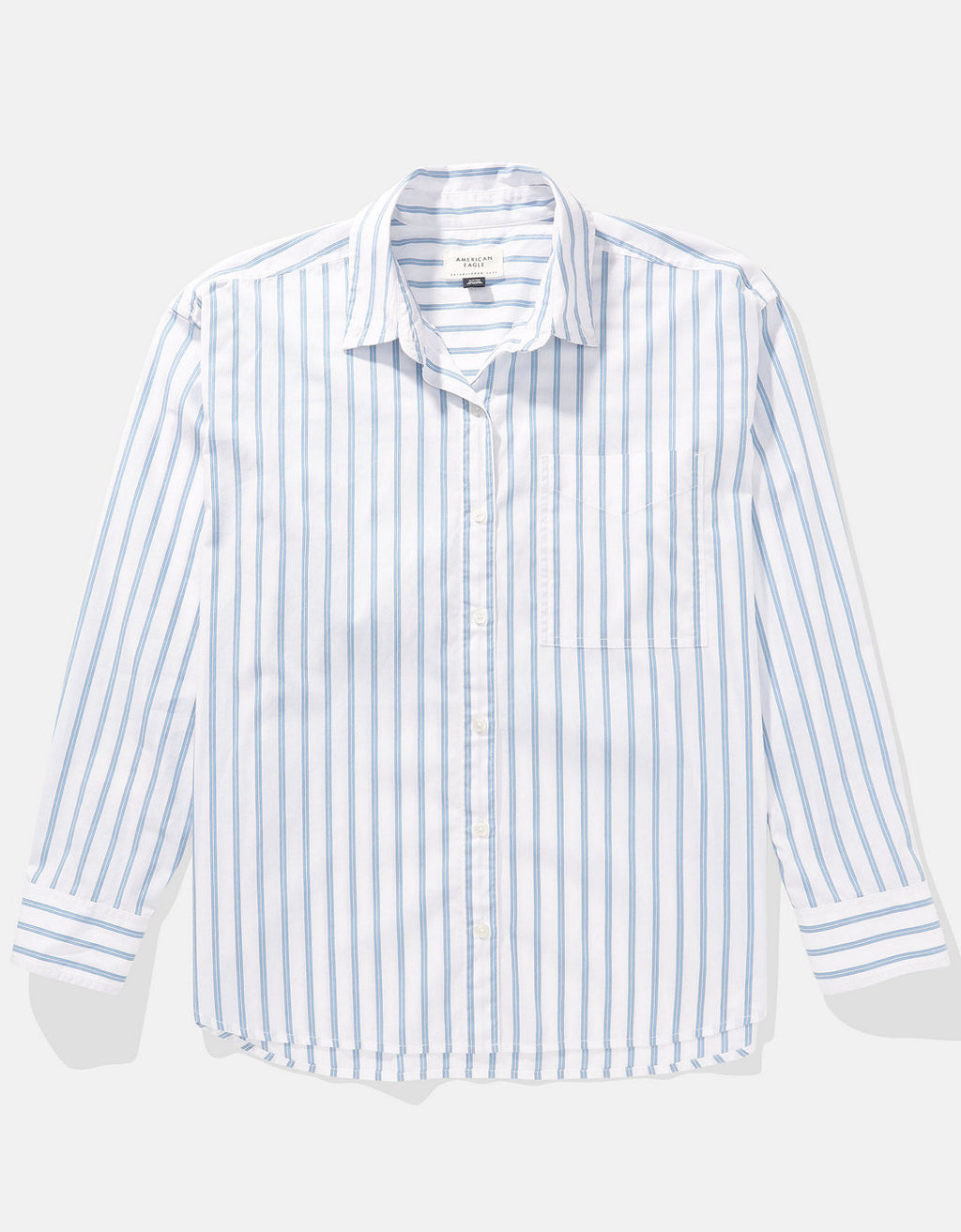 Camisa AE manga larga con bolsillo para mujer - Azul 0355_5732_400_f