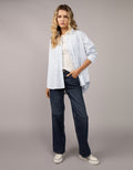 Camisa AE manga larga con bolsillo para mujer - Azul 0355_5732_400_of
