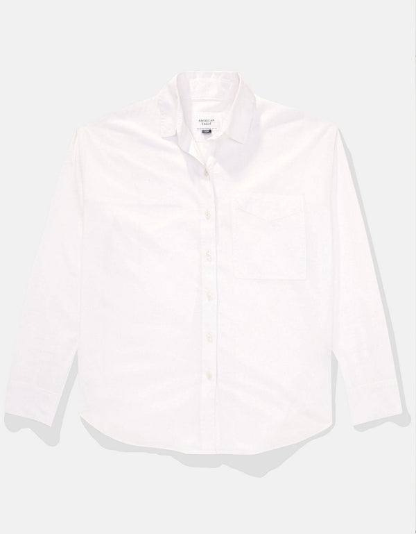 Camisa AE en Oxford manga larga de Mujer - Blanco