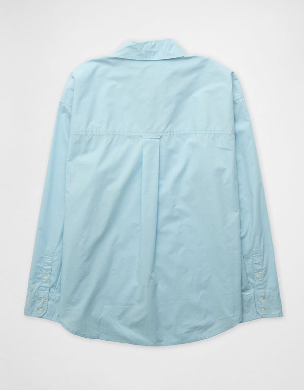Camisa Clásica de Botones Corte Perfecto para Mujer - Azul