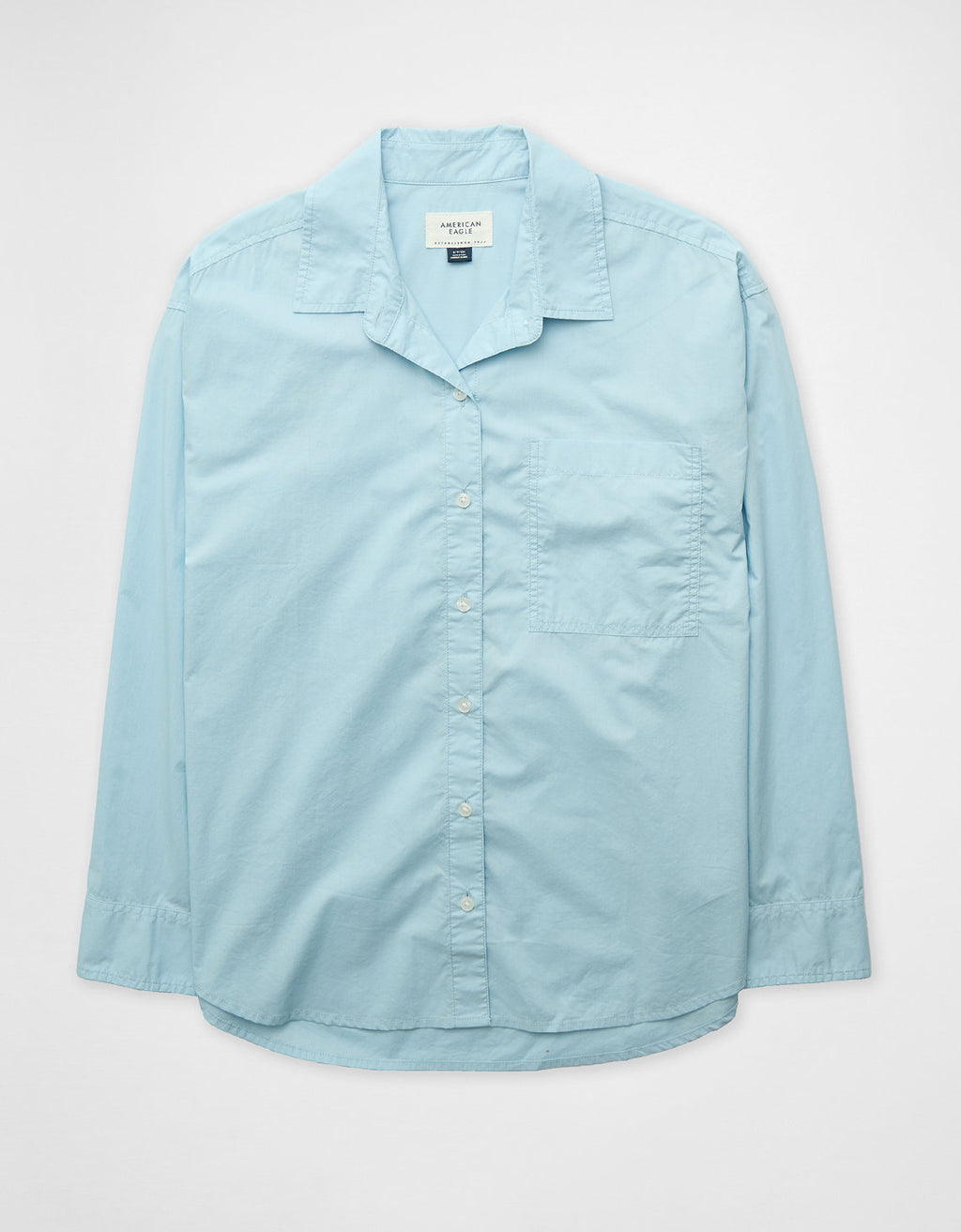 Camisa Clásica de Botones Corte Perfecto para Mujer - Azul 0355_6093_401_f