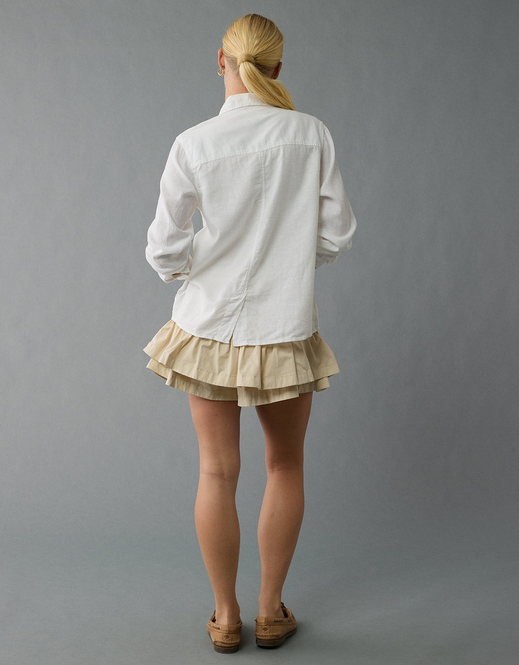 Camisa manga larga de botones de mujer AE - Blanco 0355_6127_100_ob