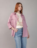 Camisa manga larga de botones de mujer AE - Morado 0355_6127_500_of