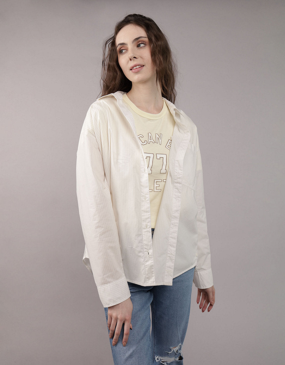 Camisa manga larga de botones de mujer AE - Generico 0355_6214_106_of