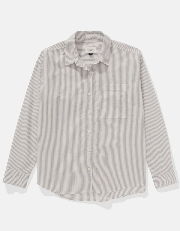 Camisa manga larga de botones de mujer AE - Naval