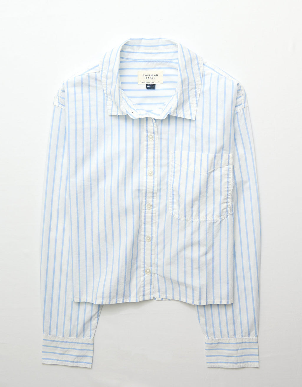 Camisa Cropped de Botones Ae - Azul 0355_6410_400_f