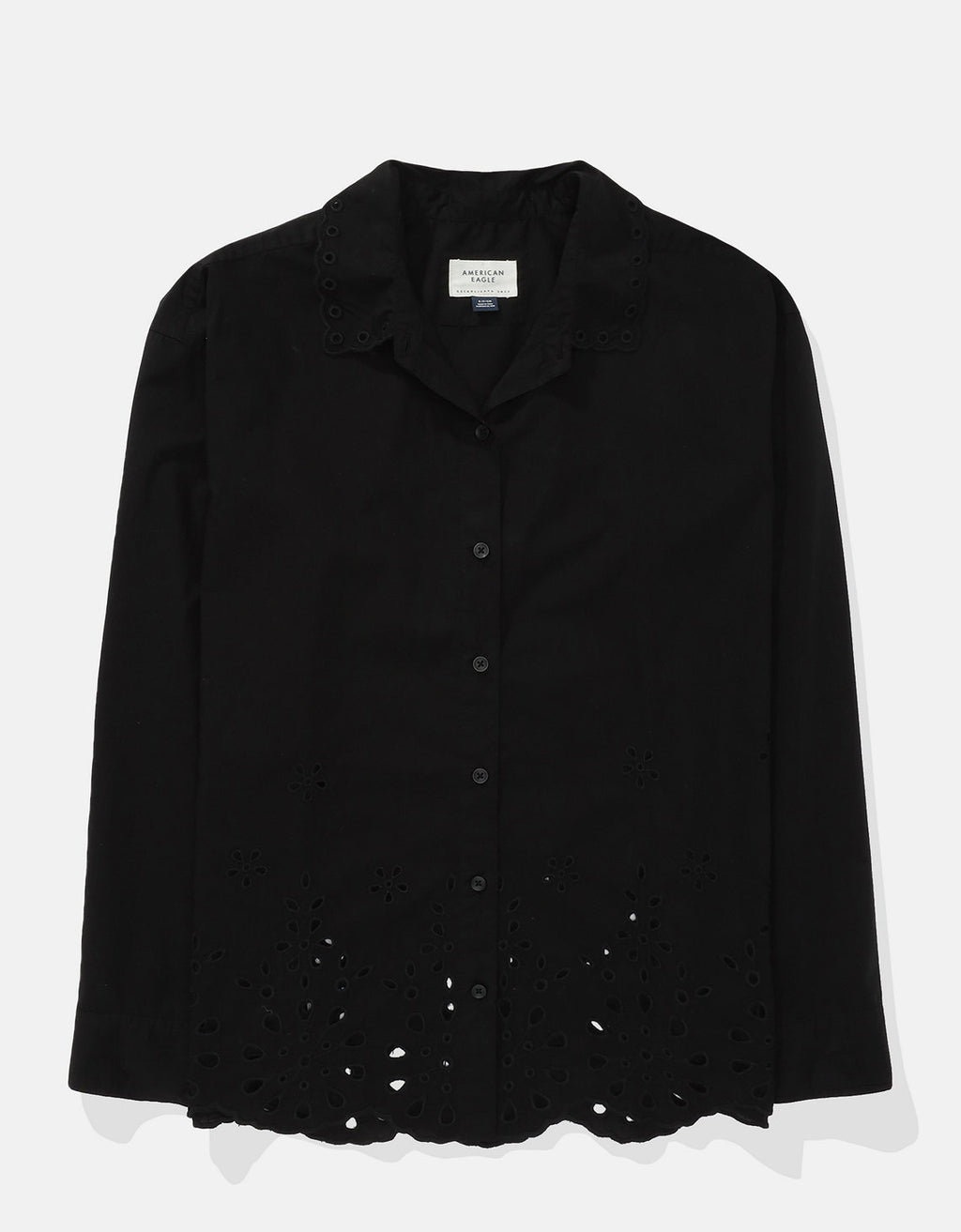 Camisa Manga Larga Ae - Negro 0355_6433_001_f