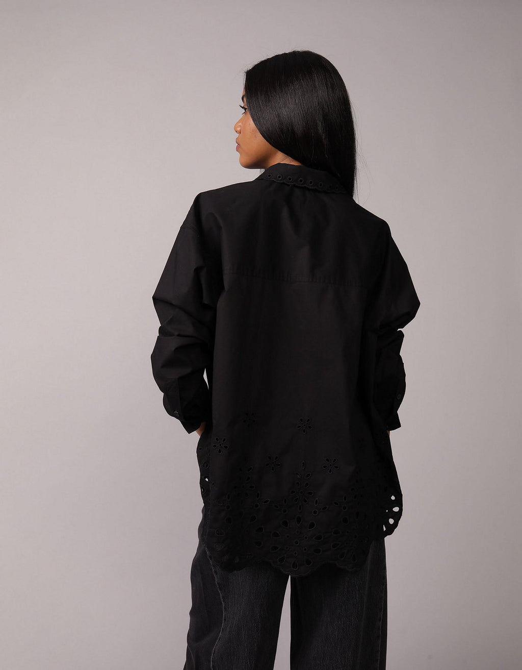 Camisa Manga Larga Ae - Negro 0355_6433_001_ob