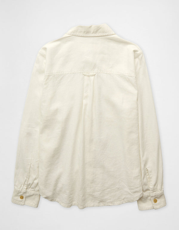 Camisa en Lino con Botones Ae - Blanco