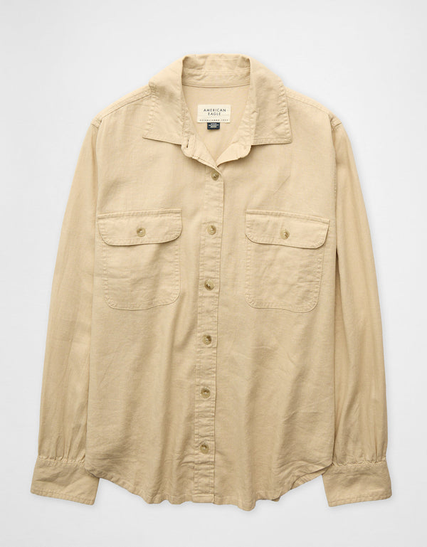 Camisa en Lino con Botones Ae - Generico
