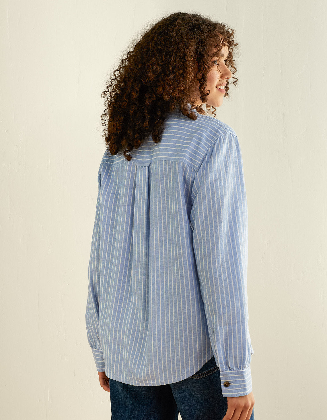 Camisa abotonada de lino Ae - Azul 0355_6886_424_ob