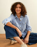 Camisa abotonada de lino Ae - Azul 0355_6886_424_of