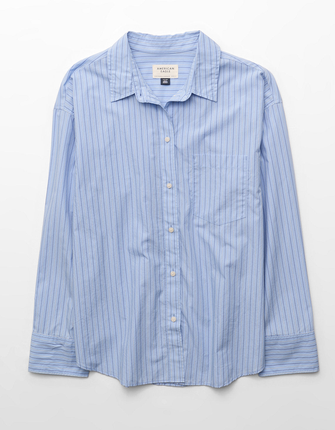 Camisa de popelina con botones Ae - Azul 0355_6897_400_f