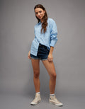 Camisa de popelina con botones Ae - Azul 0355_6897_400_of